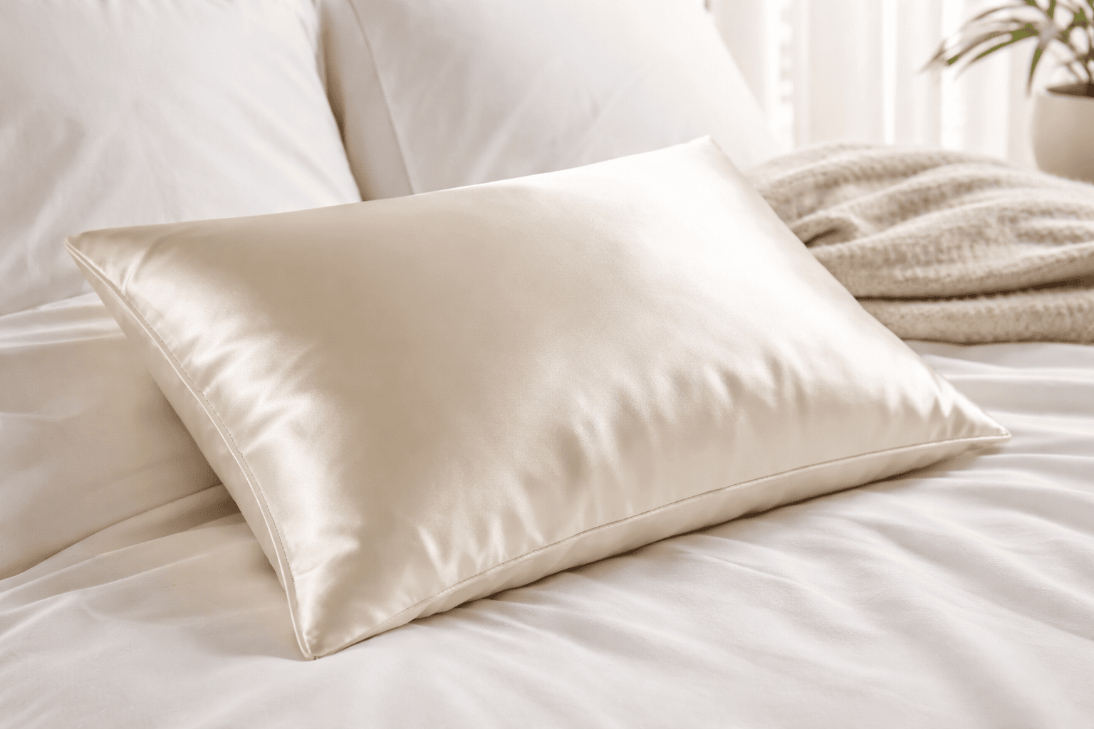 Funda de almohada de seda para la salud del cabello y la piel.