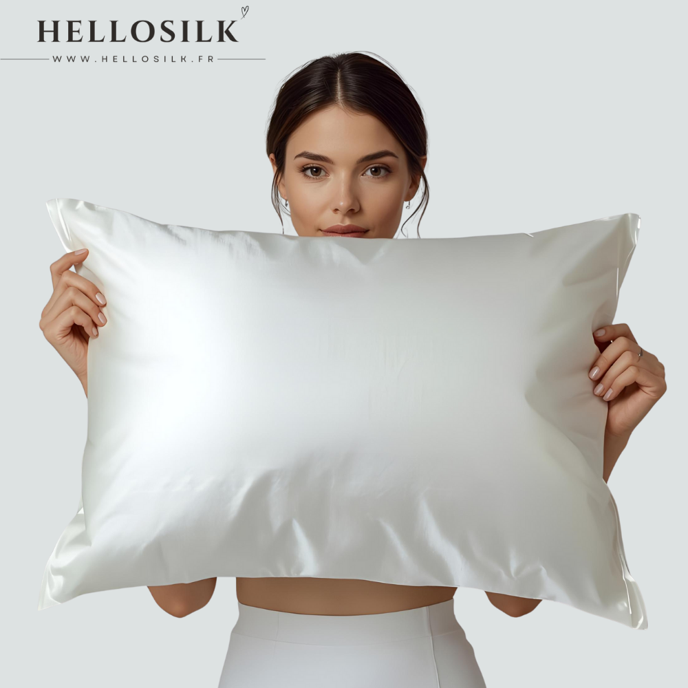 Funda de almohada de seda para la salud del cabello y la piel.